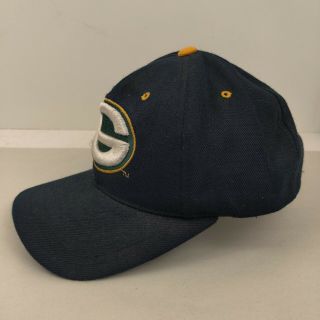 Vintage 90s Green Bay Packers Drew Pearson Old English SnapBack Script Hat 2