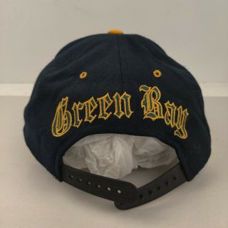 Vintage 90s Green Bay Packers Drew Pearson Old English SnapBack Script Hat 3