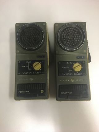 Vintage 1975 Ge Walkie Talkies Model 3 - 5961b Two - Way Radio As/is