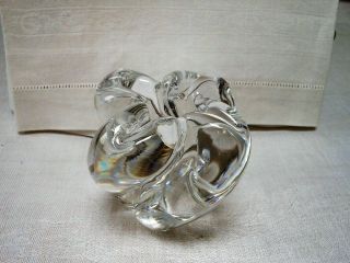 Vintage French Crystal Candle Holder Cristalleries De Sevres Caviar Swirl Glass