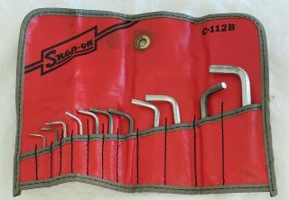 Vintage Snap - On Allen Wrench Set Of 11 Wrenches - Pouch