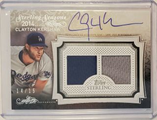 2020 Topps Sterling Clayton Kershaw Dual Relic Auto 14/15