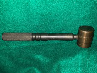 Vintage Brass Hammer & Handle.  3 Lbs 12oz.  Solid.  11” Long.  Head 2 1/2” X 1 3/4”