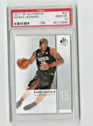 Psa 10 Gem 2011 Sp Authentic Kawhi Leonard Rookie Card Card 27