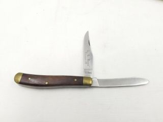 Vintage Ll Bean Trapper Ii Knife Pocket Knife Wood Scales 4 "