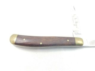 vintage LL BEAN TRAPPER II KNIFE POCKET KNIFE WOOD SCALES 4 