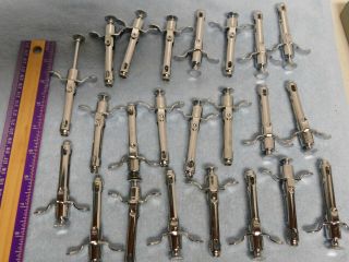 23 Wyeth Tubex Syringes Holder Stainless Steel Vintage Medical Veterinarian