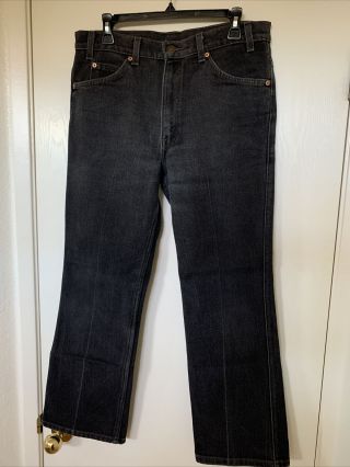 Levis Strauss & Co Vintage 1970’s Denim Jeans Men’s Black Jeans Orange Tag 34/30