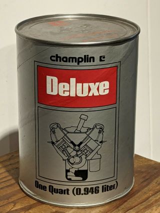 Vintage Champlin Deluxe Motor Oil 1 Quart Can
