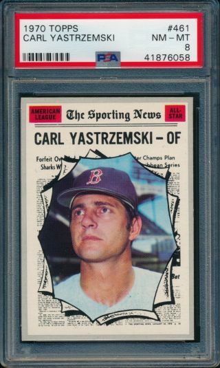 1970 Topps Baseball Carl Yastrzemski As 461 Psa 8 Red Sox Nm - Mt Hof