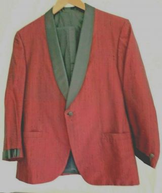 Vintage Dunhill San Francisco Tuxedo Italian Silk Maroon Red Shawl Collar Custom
