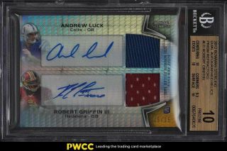 2012 Bowman Sterling Prism Refractor Robert Andrew Luck Rc Patch Auto /15 Bgs 10