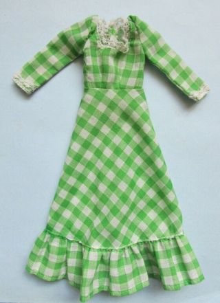 Fab Vintage 1978 Pedigree Sindy Doll Barndance Barn Dance Gingham Maxi Dress