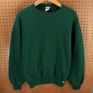 Russell Athletic Blank V Stitch Sweatshirt Large Vtg 80s 90s Usa Made Green