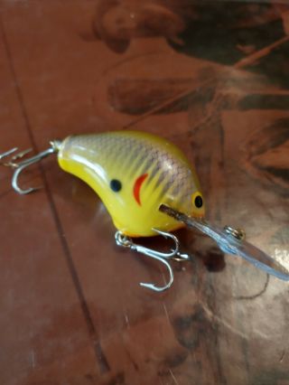Vintage Bagley Diving B 1 Lure Unmarked Lip All Brass In Awesome Color Gos