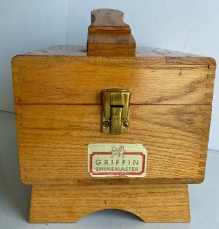 Vintage Oak Griffin Shinemaster Shoe Shine Box