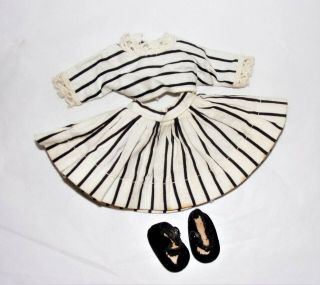 Vintage Cosmopolitan Ginger Doll Tagged Skirt,  Top & Cloth Shoes
