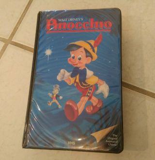 Vintage Pinocchio (vhs,  1985) Walt Disney Classics Black Clamshell Video Tapes