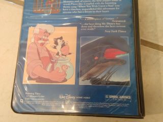 Vintage Pinocchio (VHS,  1985) Walt Disney Classics Black Clamshell Video Tapes 3