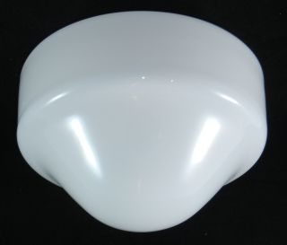 Vtg White Glass Domed Globe Ceiling Light Shade 8 " X 7 " Cut Off Wheel 4 " Fitter