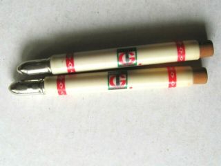 2 Vintage Advertising Bullet Pencils Funk G Seed Corn,  Shissler Elmwood