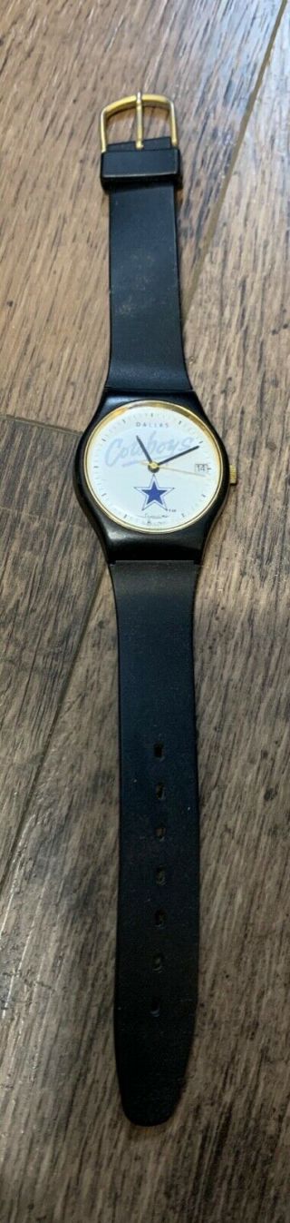 Vintage Bulova Sportstime Dallas Cowboys Analog Wristwatch Needs Battery W/ Date