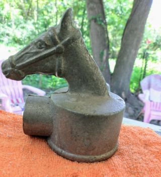 Vintage Horse Head Fence Post Gate Cap Topper Chain Link Fence?