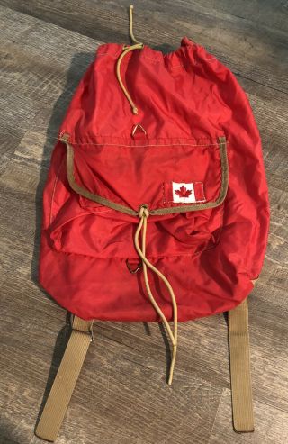 Vtg 90s Canada Flag Patch Day Trip Hiking Backpack Rucksack Bag
