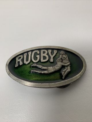 1975 F - 85 Rugby Belt Buckle Takes Leather Balls -