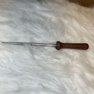 Vintage Chicago Cutlery Knife Sharpening Honing Steel Rod Solid Walnut Handle