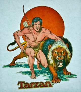 Vintage 1978 Tarzan And Lion Iron On Transfer Don Manning Cartoon