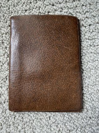 Henry Birks & Sons,  Vintage Mens Bifold Wallet Brown Leather Made In Italy 4”x6”