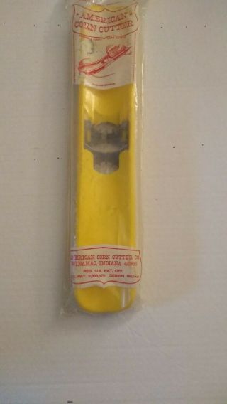 American Corn On The Cob Cutter Vintage Yellow Slicer Usa Canning Kitchen Tool