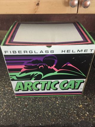 Vintage Artic Cat Snowmobile Fiberglass Helmet Empty Box