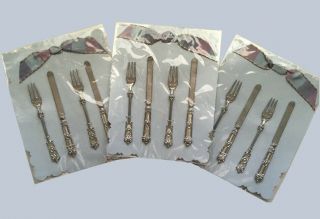 6 Antique Knife And Fork Child’s Play Silverware