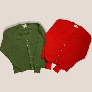 Vtg Men’s Cardigan Sweater 100 Wool (set Of 2) Macy’s Sear’s