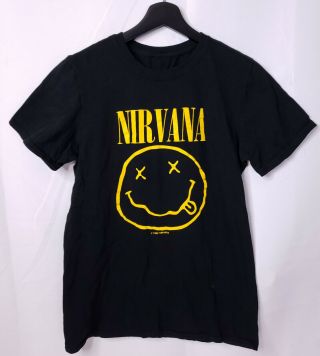 Vintage 1992 Nirvana Band T - Shirt Smiley Face Anvil Kurt Cobain Grunge