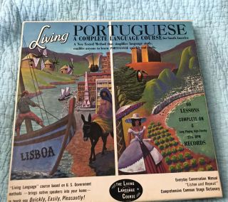 Living Portuguese,  A Complete Language Course,  Vinyl,  Vintage 1965,  Rare