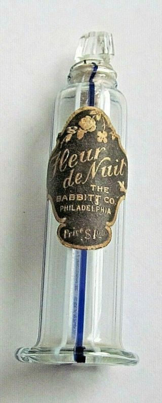 Vtg Perfume Stripe Glass - - Fleur De Nuit - - Babbit Co.  Phila.  Prob German Export