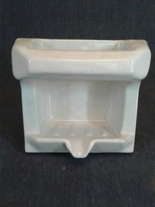 Vintage Porcelain Bath Soap Dish With Washcloth Rack