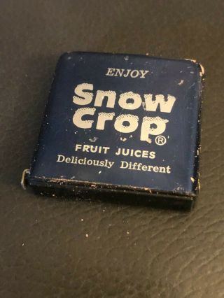 Snow Crop Fruit Juice Vintage Promotional Measuring Tape