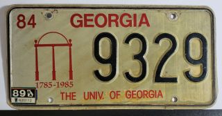 Vintage 1984 University Of Georgia Bulldogs License Plate - 200 Years