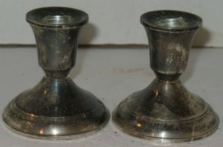 2 Vtg Duchin Creation Weighted Sterling Silver Taper Candle Holders Candlesticks