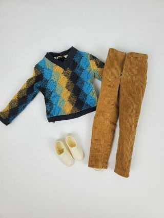 Vintage Ken Fun On Ice 791 Sweater & Corduroy Pant,  Extra Shoes