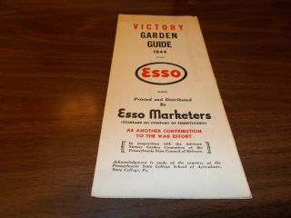 1944 Esso Victory Garden Guide Vintage Oil Company Pamphlet