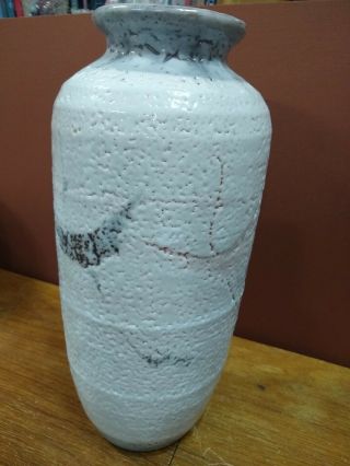 Vtg Lg Japanese Shino Art Pottery Red Clay Artisan Signed 12.  5 " Vase W/cranes