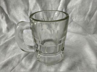 VINTAGE CLEAR GLASS A & W ROOT BEER (EMBOSSED LOGO) MINI MUG - U.  S.  A. 2