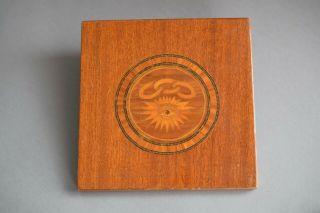 Vintage Marquetry Inlaid Fraternal Masonic Wall Plaque Odd Fellows