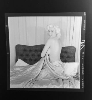 Vintage ‘58 Nude Bunny Yeager Self Portrait Camera Negative Seductive 27