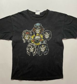 Vintage Y2k 2000s Guns N Roses Band Shirt Size Small Faded Black